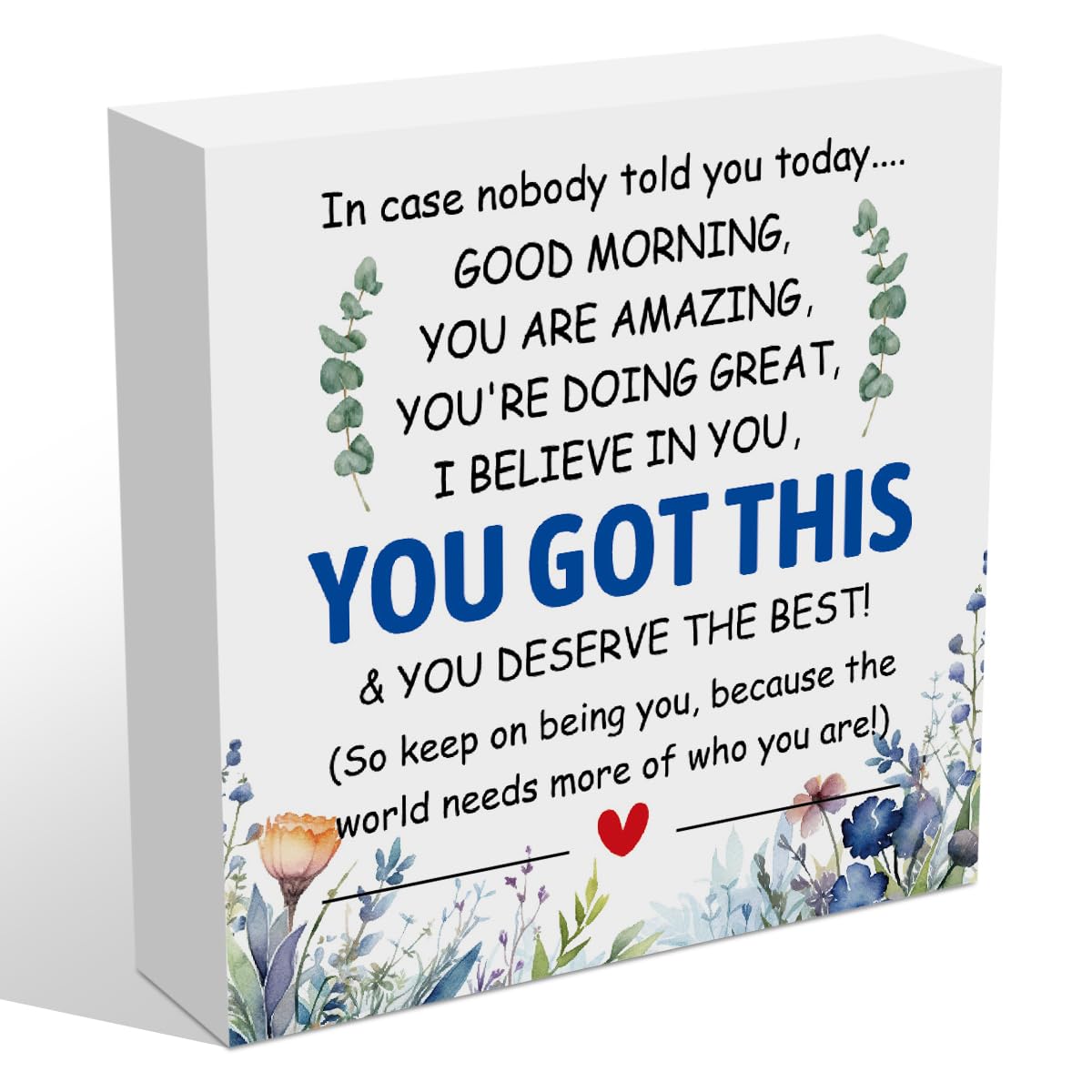 Motivational Gifts Wooden Box Sign, Employee Appreciation Gifts Living Room Farmhouse Office Home Decorations Cubicle Shelf Table Desk Decor Positive