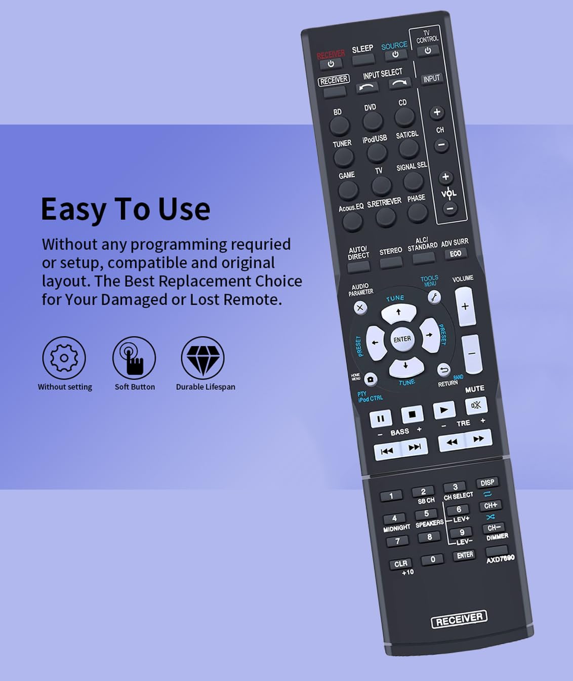Telecomando di ricambio per pioneer Hotsmtbang AXD7741 vsx-430 vsx-430-k vsx -530 vsx-530-k vsx-922-k AXD7584 vsx-820 vsx-922-s AXD7691 AXD7692 vsx-524 AXD7622 AV a/v Receiver