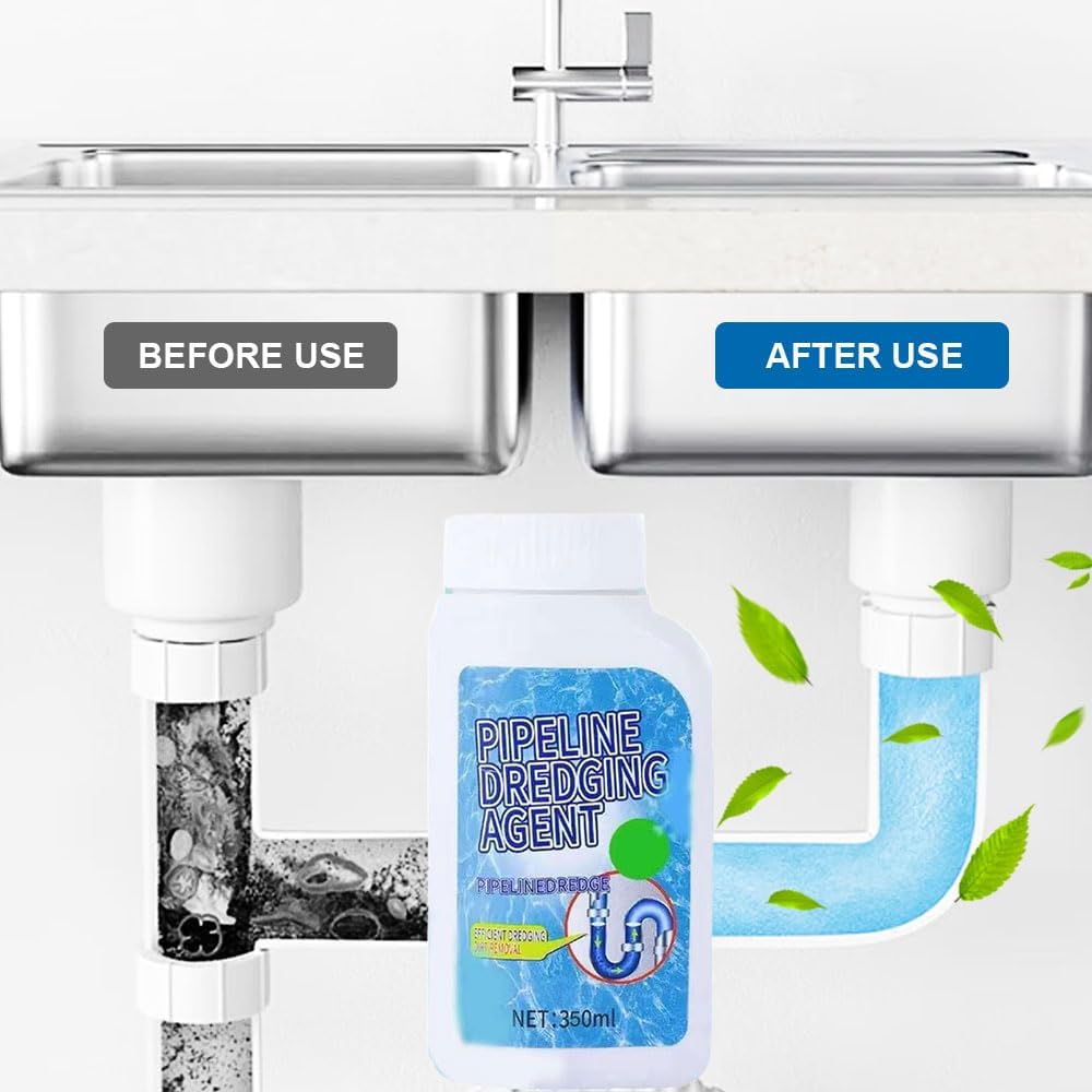 Pipeline Dredging Agent Powder, Powerful Pipe Dredging Agent for Kitchen and Toilet Pipelines, Sink Drain Cleaner, Powerful Sink and Drain Cleaner