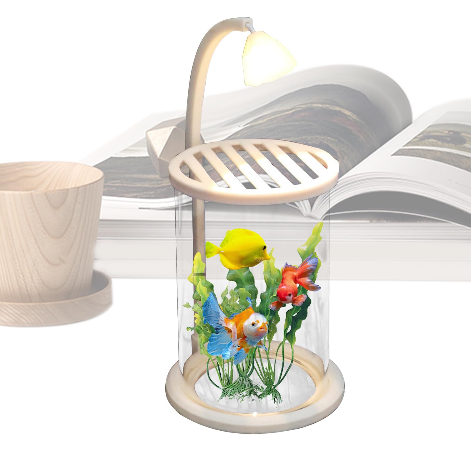 Aquarium lumineux transparent pour salon afin d'apaiser l'ambiance
