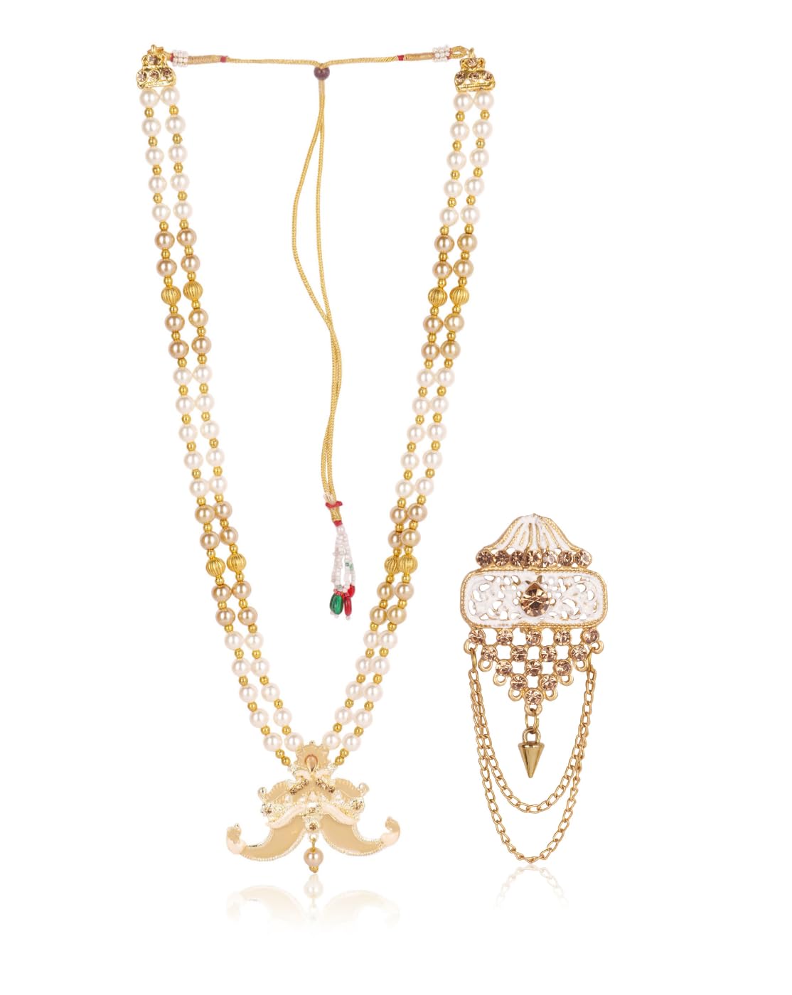 pearl beads Dulha groom sherwani Necklace/Moti Mala for Men for wedding | Exquisite Groom Mala and Brooch Set | Perfect for Grooms… pearl beads Dulha groom sherwani Necklace/Moti Mala for Men for wedding | Exquisite Groom Mala and Brooch Set | Perfect for Grooms…