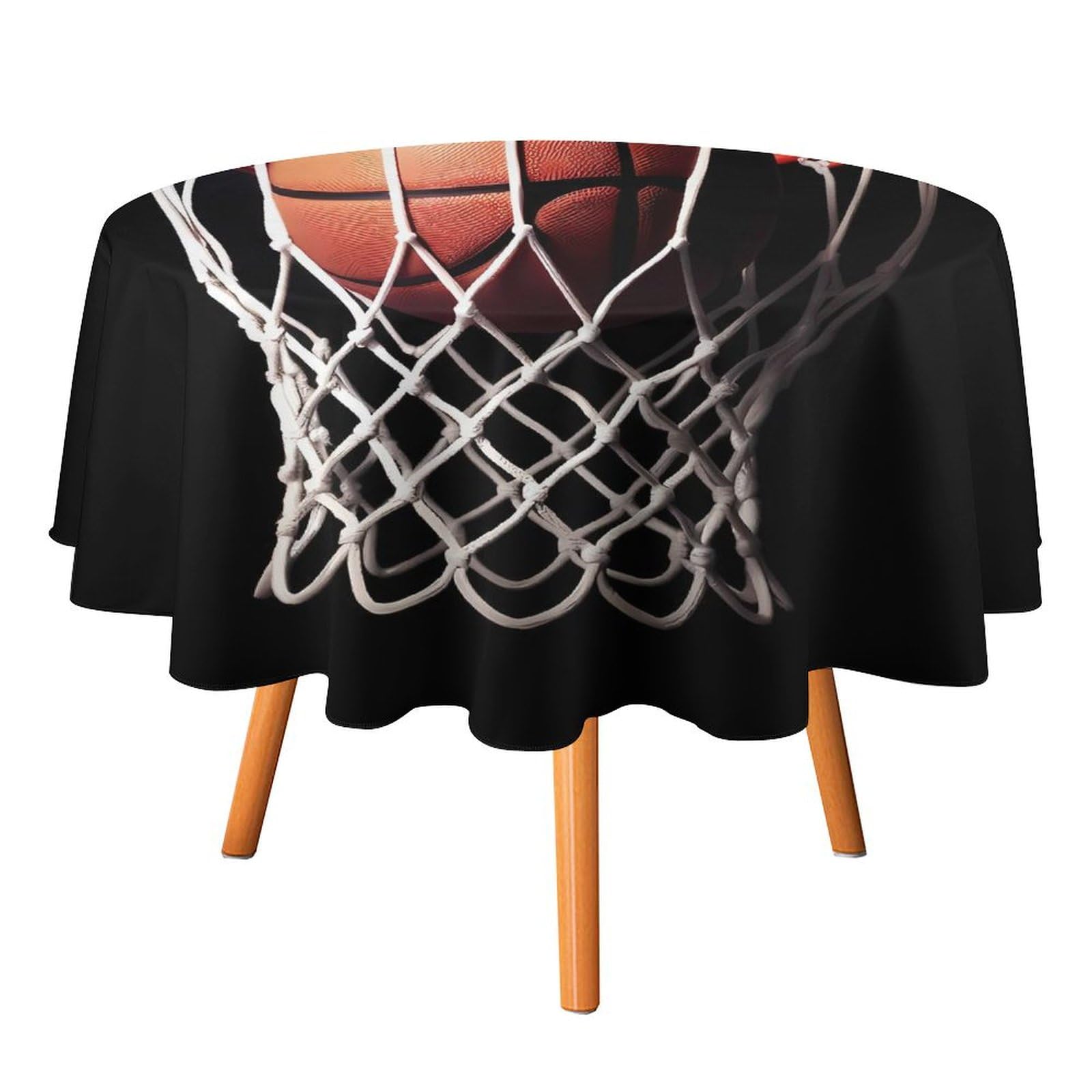 Nappe ronde basket-ball anti-tache pour protéger la table des enfants