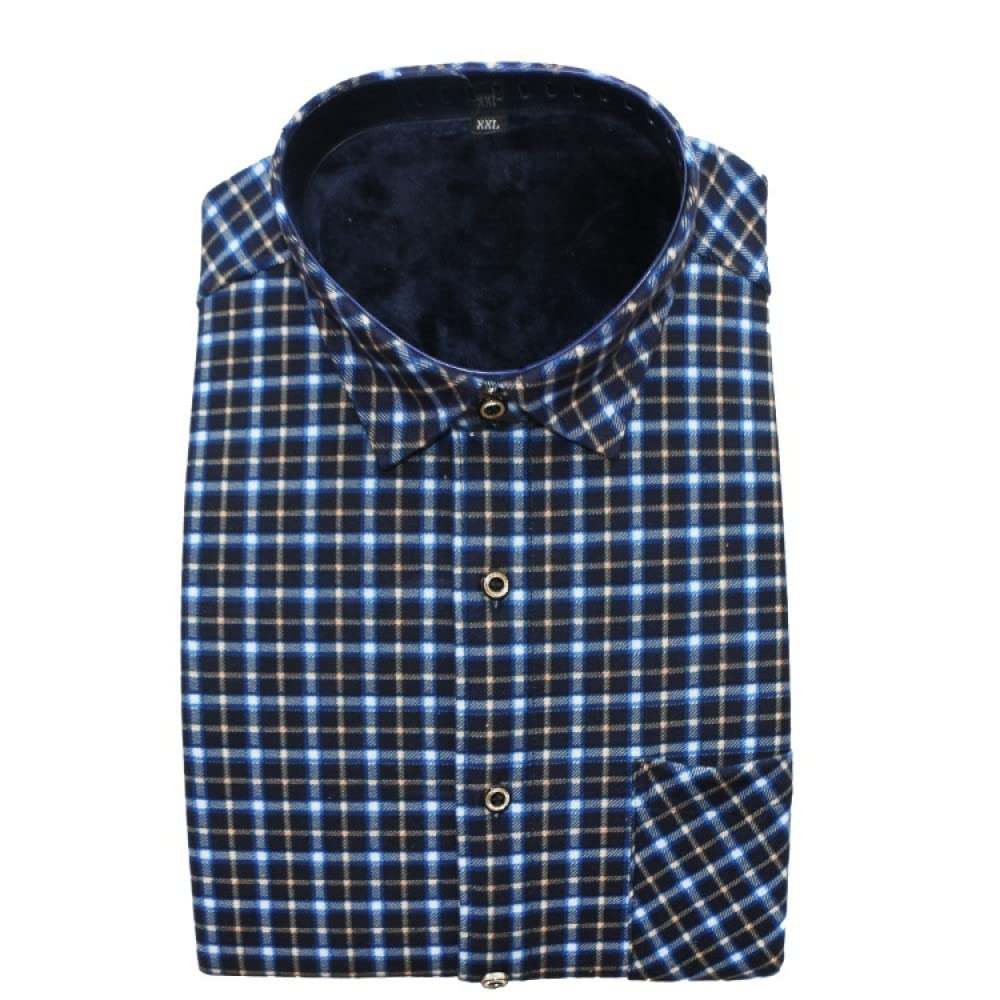 IIK Camicia in Cotone A Maniche Lunghe da Uomo,Camicia Casual da Uomo A Maniche Lunghe, Camicia da Uomo in Cotone Scozzese A Maniche Lunghe, Bottoni Casual A Scacchi con Taschino sul Petto, Vestibi