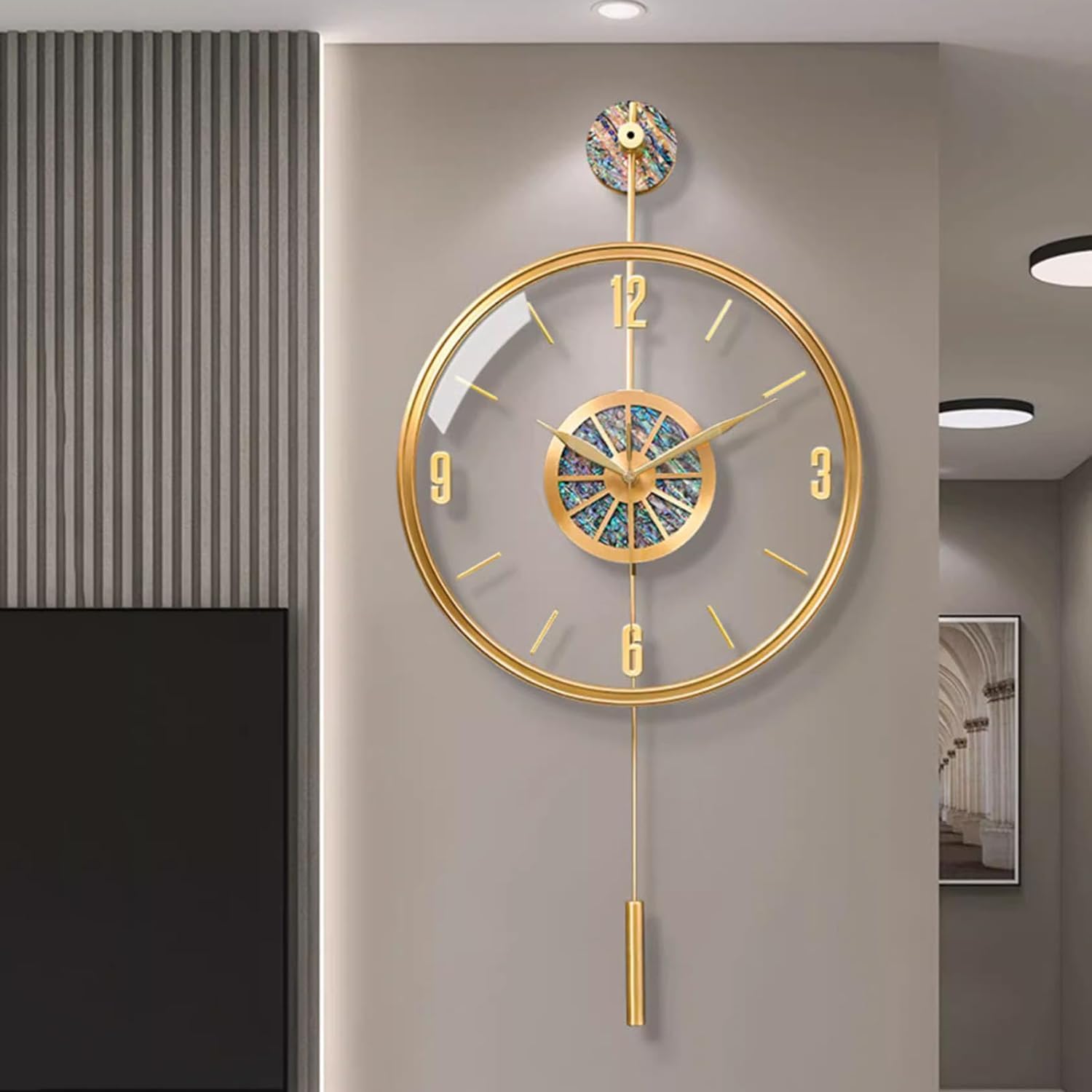 Horloge murale moderne et silencieuse pour salon chic