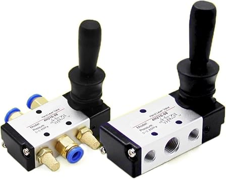Manual Operated Control Air Valve 4H210-08 4H310-10 4H410-15 Hand Lever Valve 5 Port 2 Position 5/2 Way Plate Reversing 1Pcs4H210-08,with 12mm Fitting