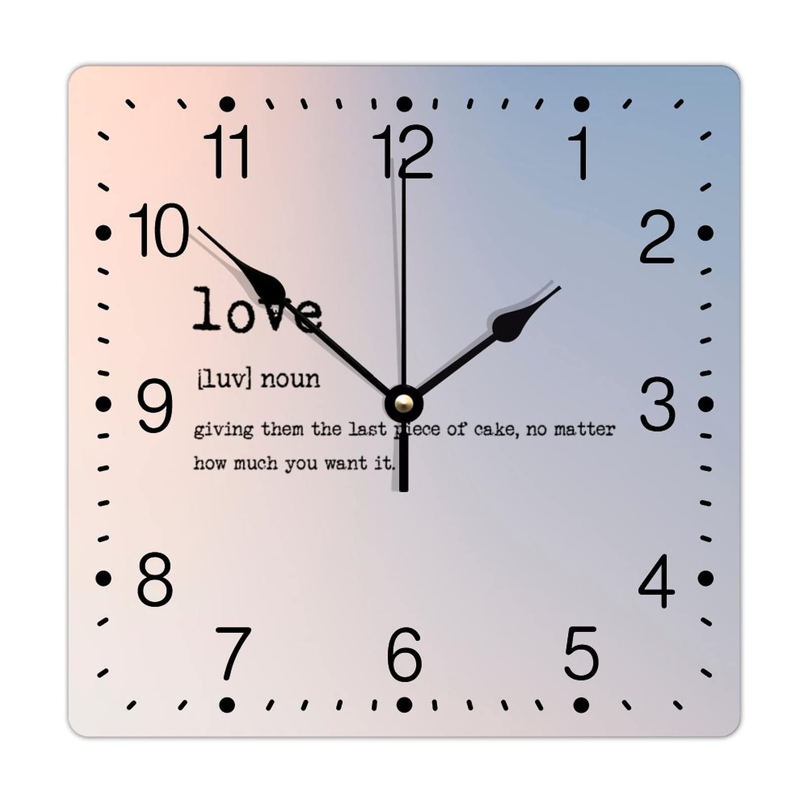 Horloge murale Love Definition à pile pour chambre à coucher