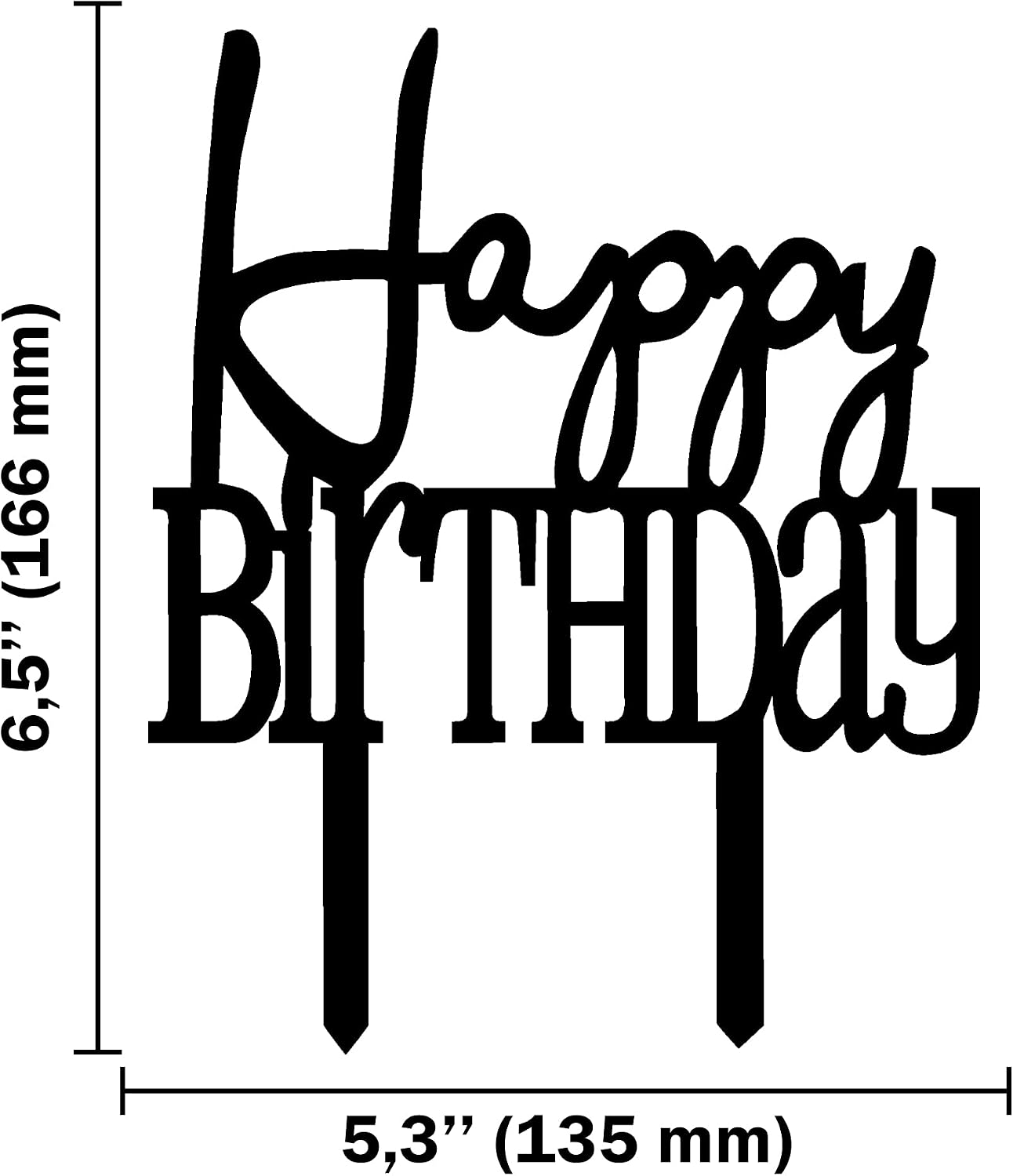 CARISPIBET cake toppers Happy Birthday simple and classy decorative acrylic cake topper - Image 3
