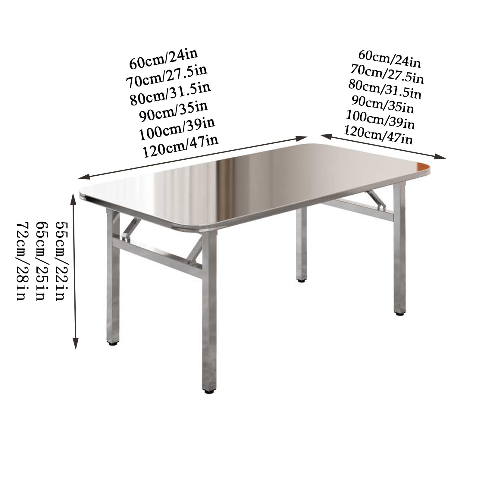 Tavolo da lavoro da cucina, postazione di lavoro, per officina, garage, ufficio, casa, tavolo pieghevole in acciaio inox resistente