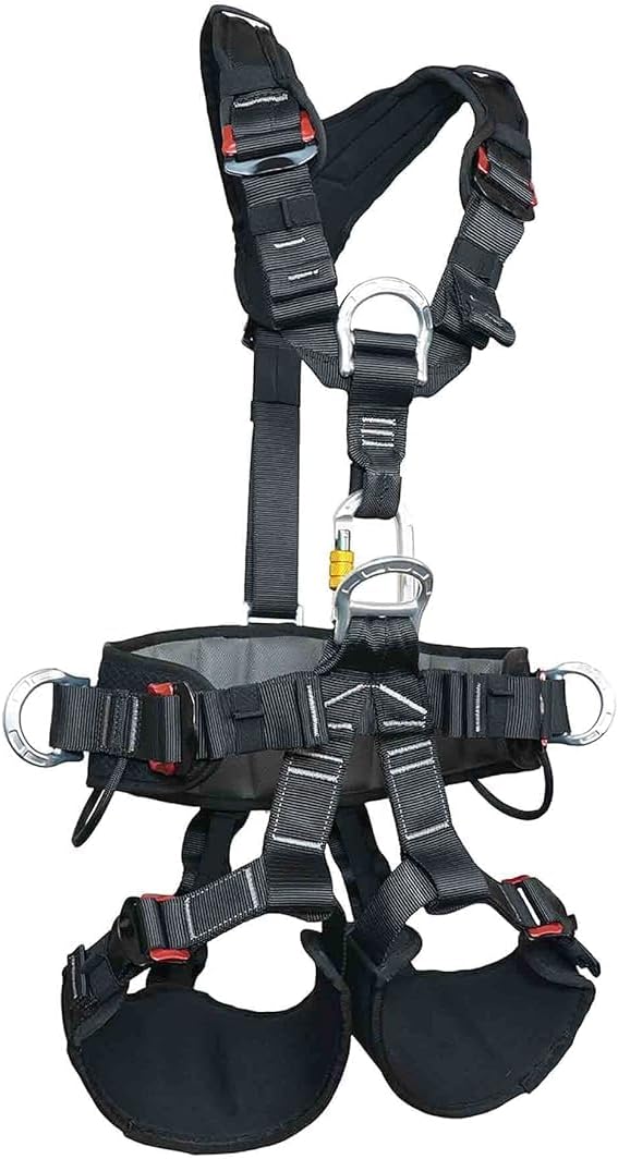 SOB full-body climbing safety belt, featuring a reversible, thickened, and widened waist guard, is suitable for tree work, rock climbing, and mountaineering. It adopts quick-donning ergonomic padding