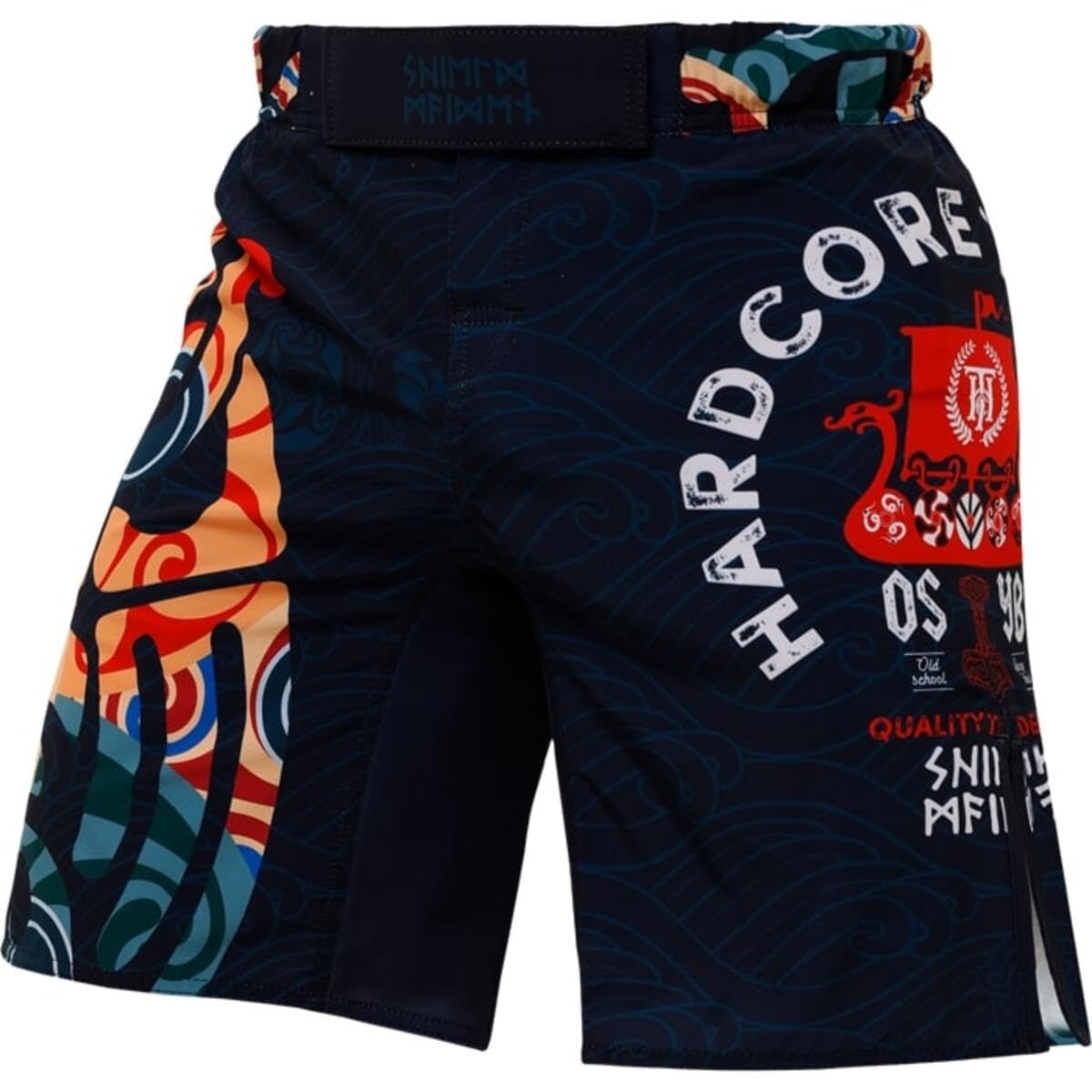 Hardcore Training Fight Shorts Thor Men's Boxing Blue White MMA Combat BJJ Grappling Fitness Muay Thai Kickboxing No Gi