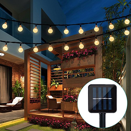 Preisvergleich Produktbild LED-Lichterkette für Garten, 30 Kristallkugeln, wasserdicht, 8 Modi, solarbetriebene Lichter, dekorative Beleuchtung für Haus, Garten, Party, Festival, 7,3 Meter