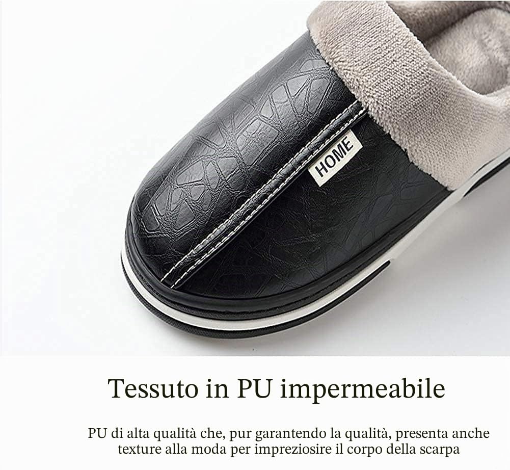 Asifn Donna Casa Pantofole Uomo Antiscivolo Peluche Scarpe Inverno Caldo Morbido Invernali Ciabatte