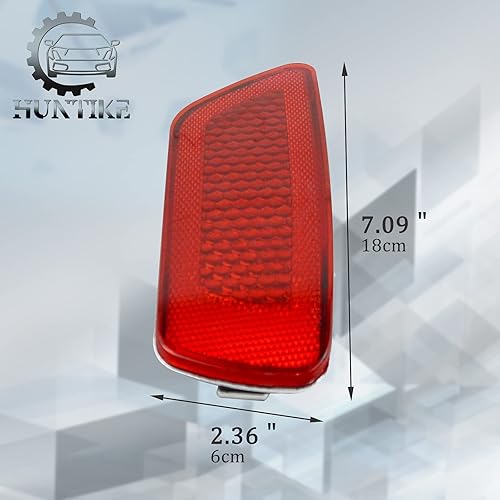 Miniatura 4 de Parachoques trasero Reflector luz lado derecho (rojo) - Parte # 57010720AC CH1185100 - Compatible con Jeep Compass Grand Cherokee 2011-2017 Dodge