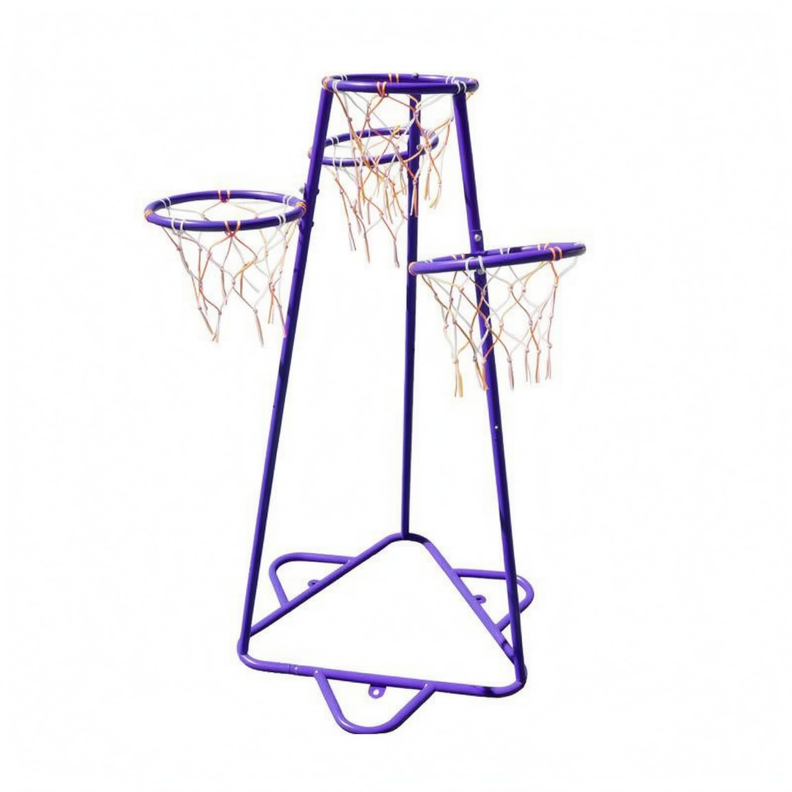Children Basketball Hoop Canasta Infantil con Aro Múltiple Soporte Juego Entrenamiento Estructura de Acero Galvanizado con Base Triangular Estable y