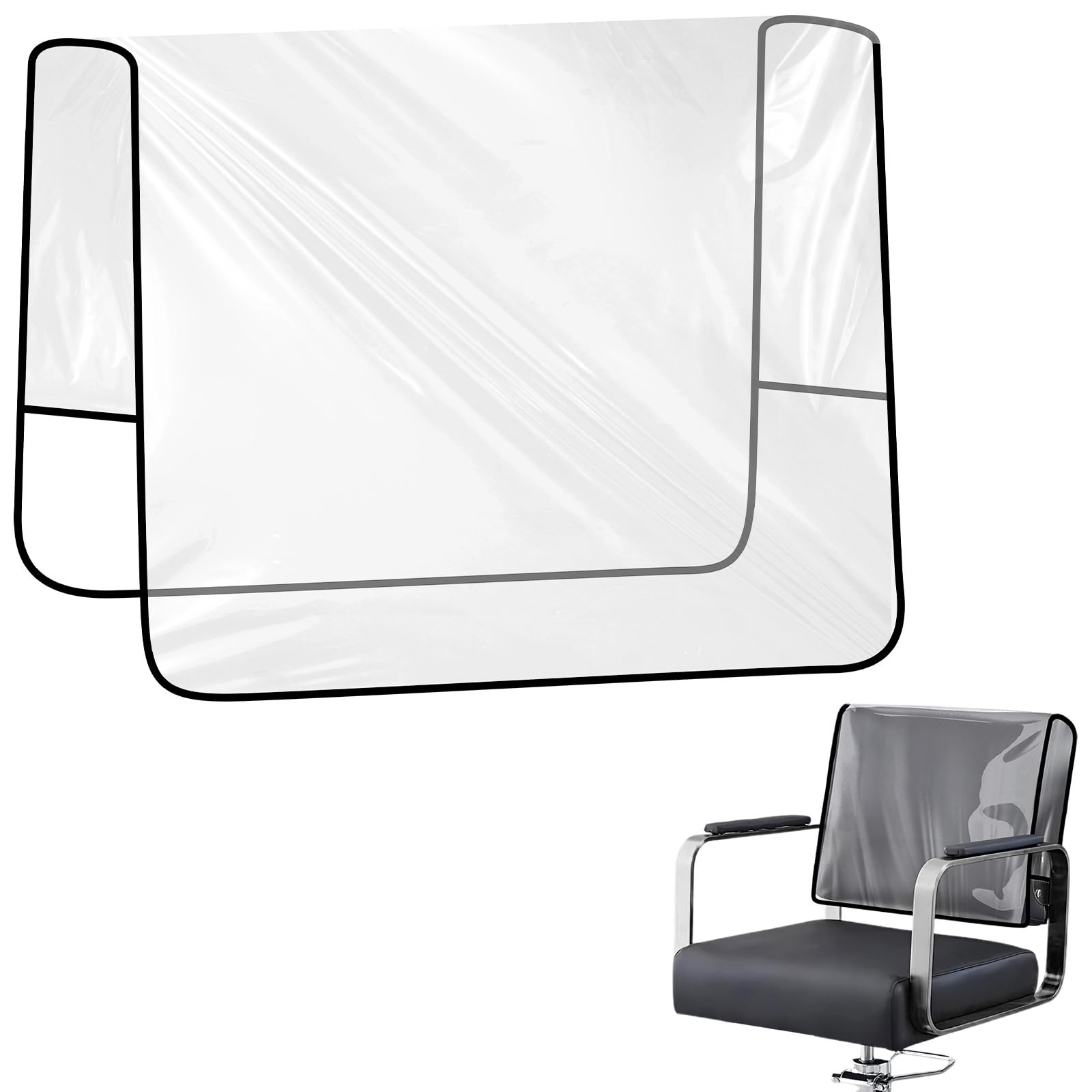 Mabor Salon Chair Cover Protector, Black Barber Chair Cover for Most Chairs, Reinforced PVC Styling Station Accessory