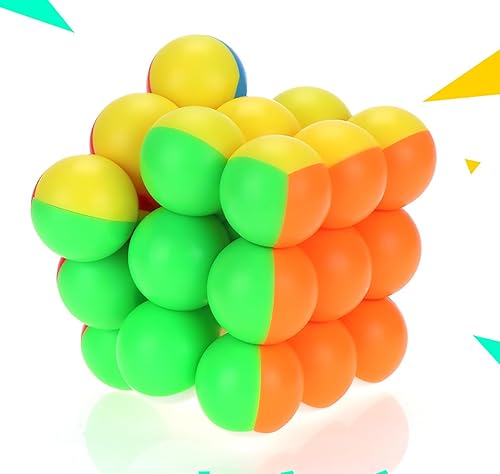 Miniatura 2 de Cubo de cuentas de bola de 3 x 3 x 3 x 3 pulgadas, sin calcomanías, cubo mágico de rompecabezas, juguetes para niños y adultos