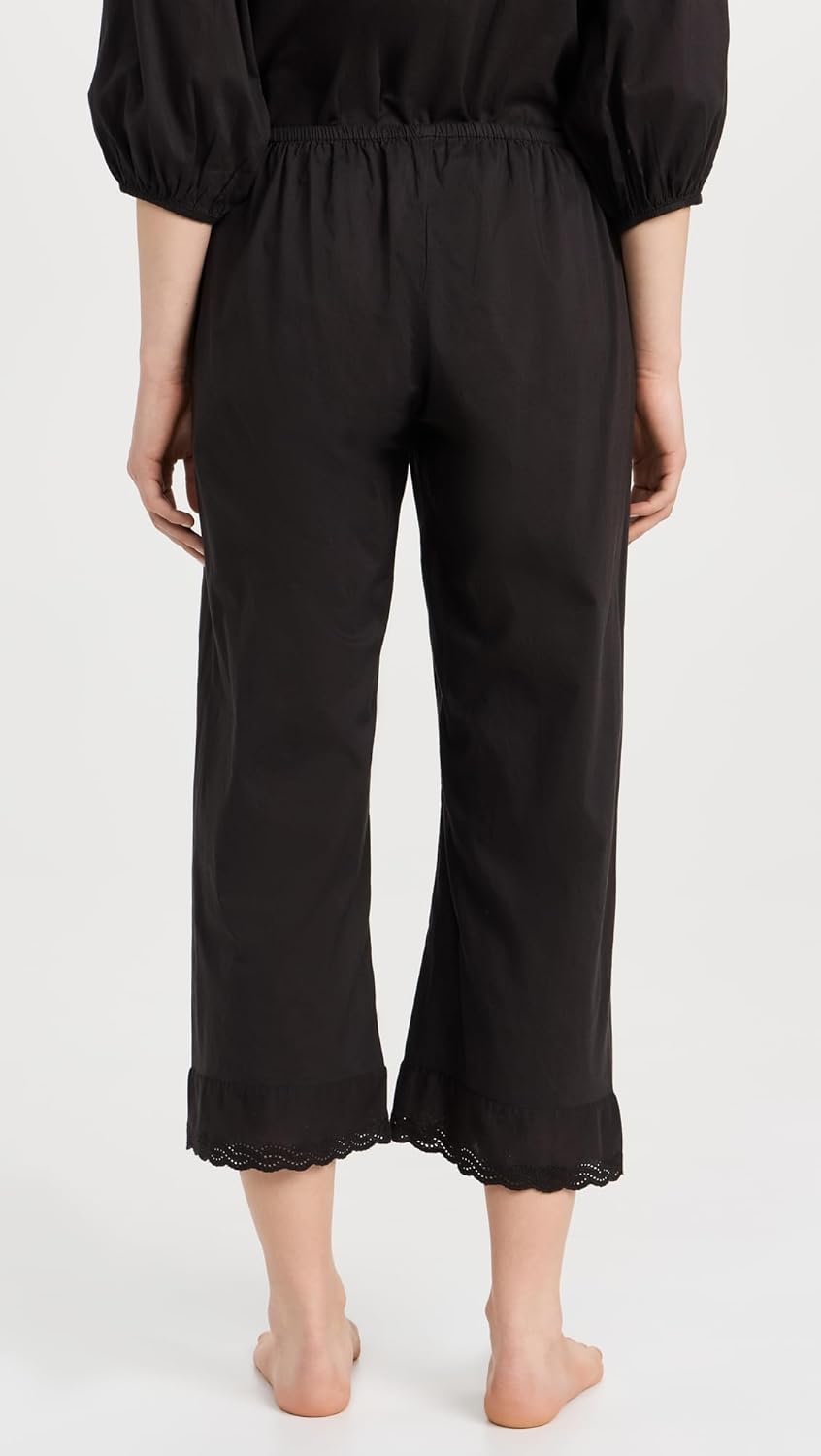 Easy Sleep Eyelet Pant in Black by THE GREAT. FALL 24 SLEEP - Image 3