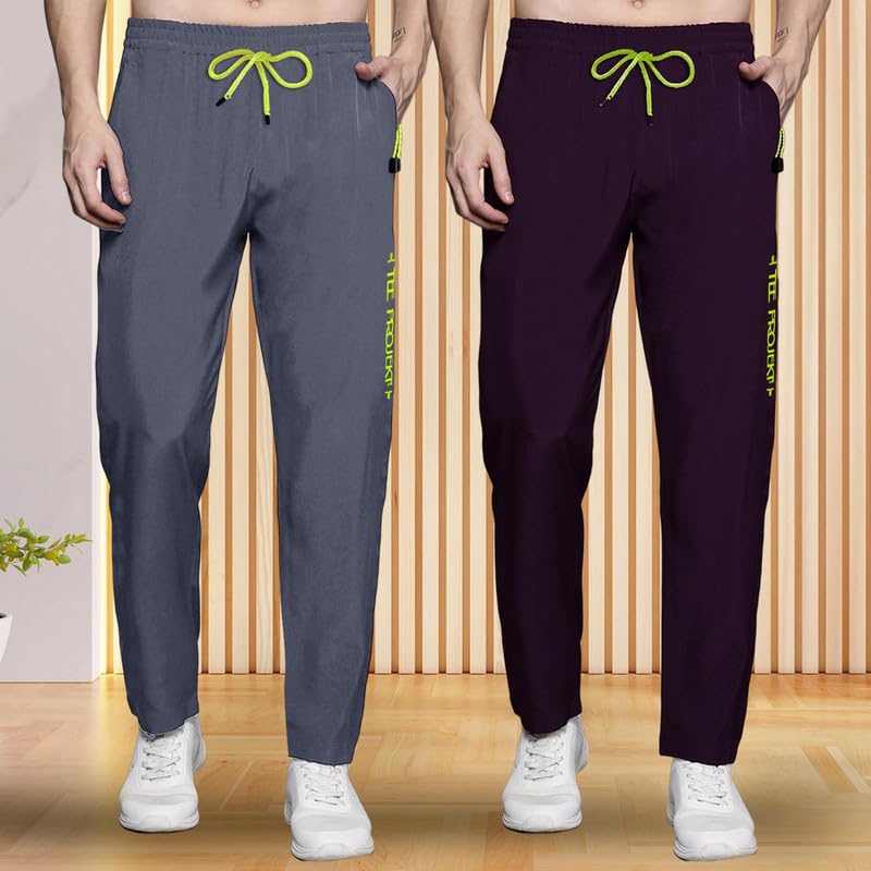 Image of Pinkmint Track Pant for Men ll Soild Track Pant ll Stretchable Regular Fit ll Yoga Wear ll Active wear (Pack of 2)