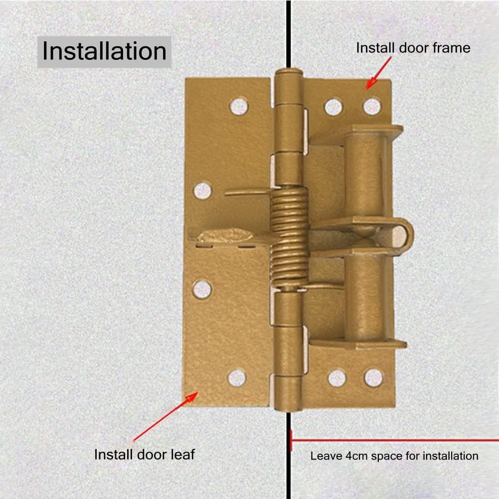 KACHKIT 4 Inch Modern Brushed Steel Multicolor Automatic Door Hinge, Heavy Duty Self-Closing Wooden Door Closer with Adjustable Spring Hinge and 90° Positioning (Pack of 1) 2