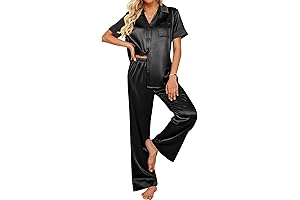Womens Silk Satin Flannel Pajamas Set