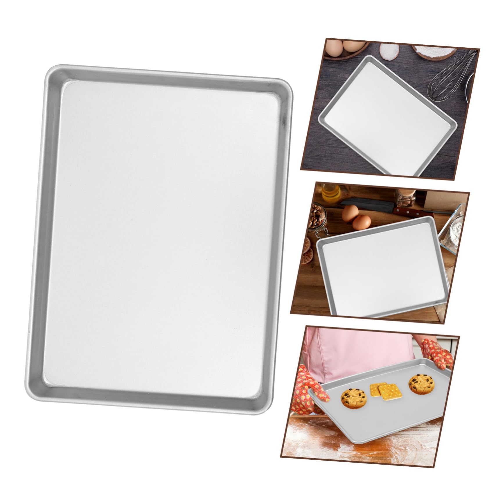 SOLUSTRE Plaque Pâtisserie Alliage Aluminium Compact Moule à Biscuits et Gâteau Haute Température Surface Lisse Antiadhésive pour Cuisson Four et Cupcakes