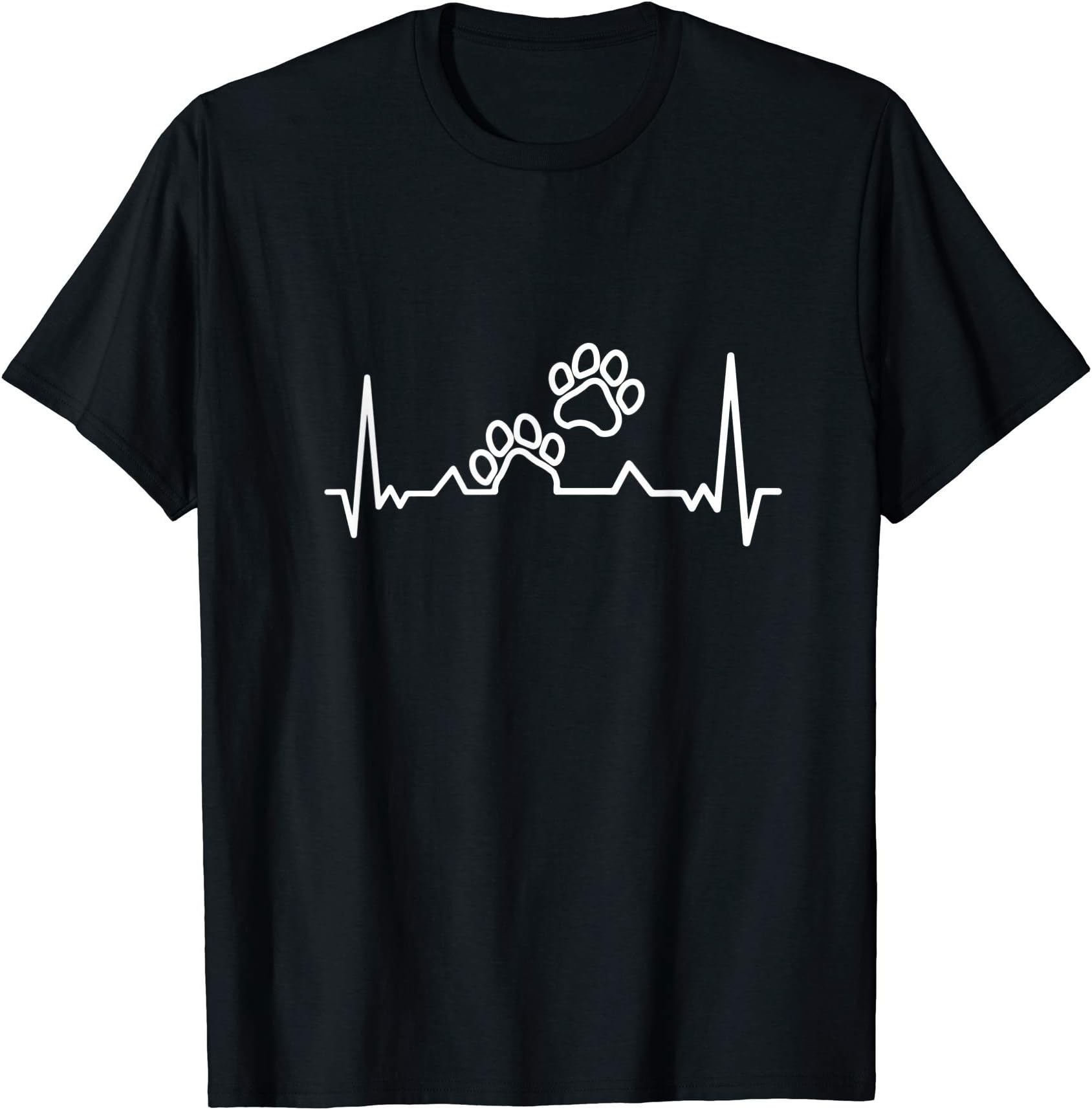 Heartbeat gift ideaHeartbeat dog heartbeat pulse ecg dog lover paw T-Shirt