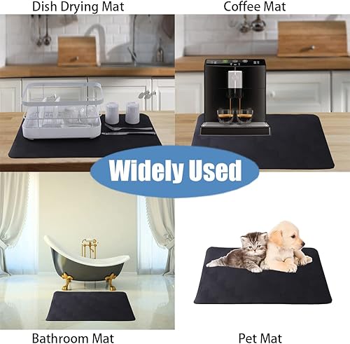 Miniatura 6 de TCASH Tapete de secado de platos para encimera de cocina, tapete de drenaje de cocina, almohadilla antideslizante para secar platos con parte