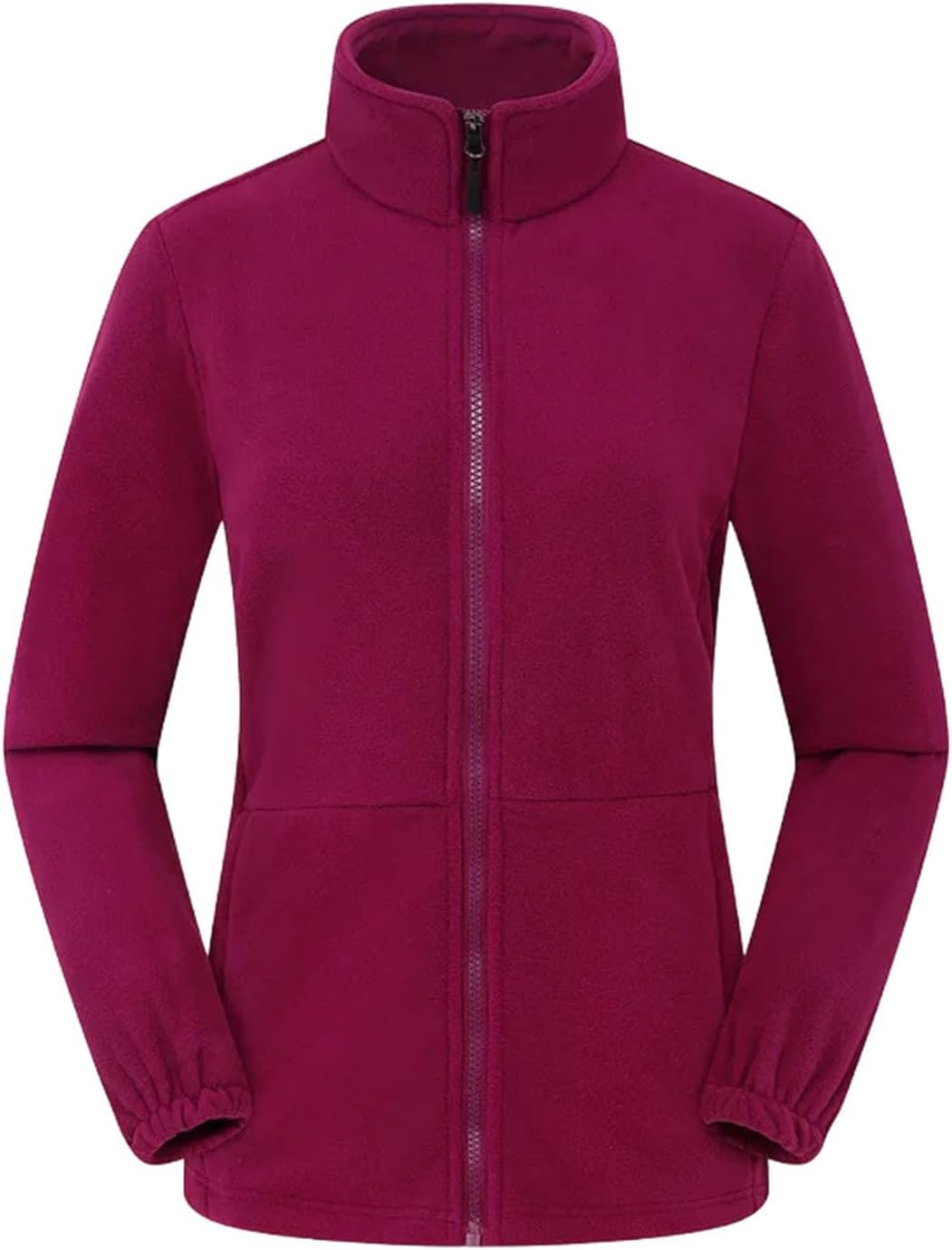 Warm Women Fleece Sweatshirts Solid Color Outdoor Running Style Polar Fleece Zipper Coat