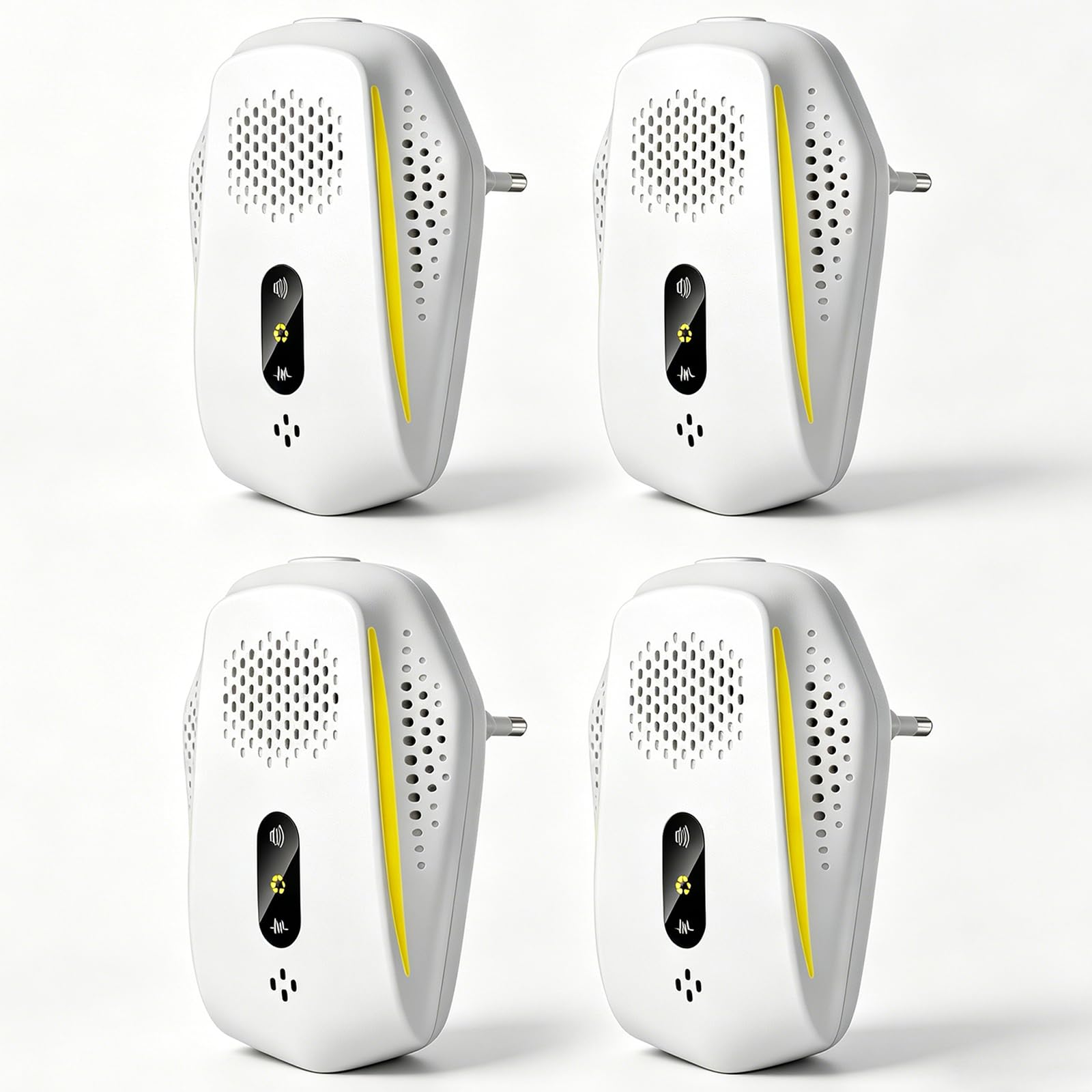 Repelente Ultrasónico de Plagas, 3 Modo Electrónico Repelente Control de Plagas, Repelente Ultrasónico Mosquitos para Anti Moscas Ratones Cucarachas Arañas Roedores Mosquitos 4 Pack