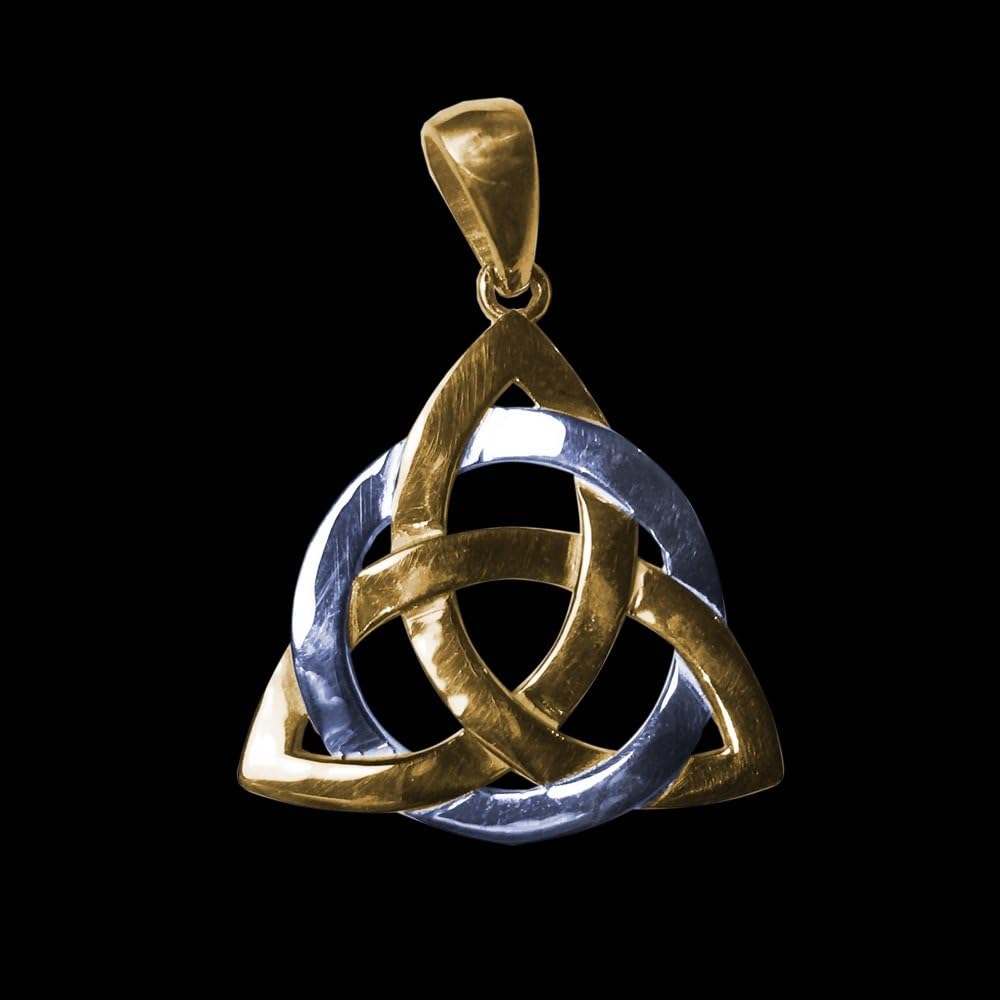 Amulet Celtic Triquetra Trinity Force Power Ancient Silver + Gilding
