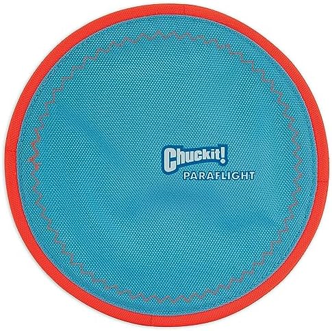 ChuckIt! Paraflight Flying Disc Dog Toy. Large (9.75). Orange And Blue