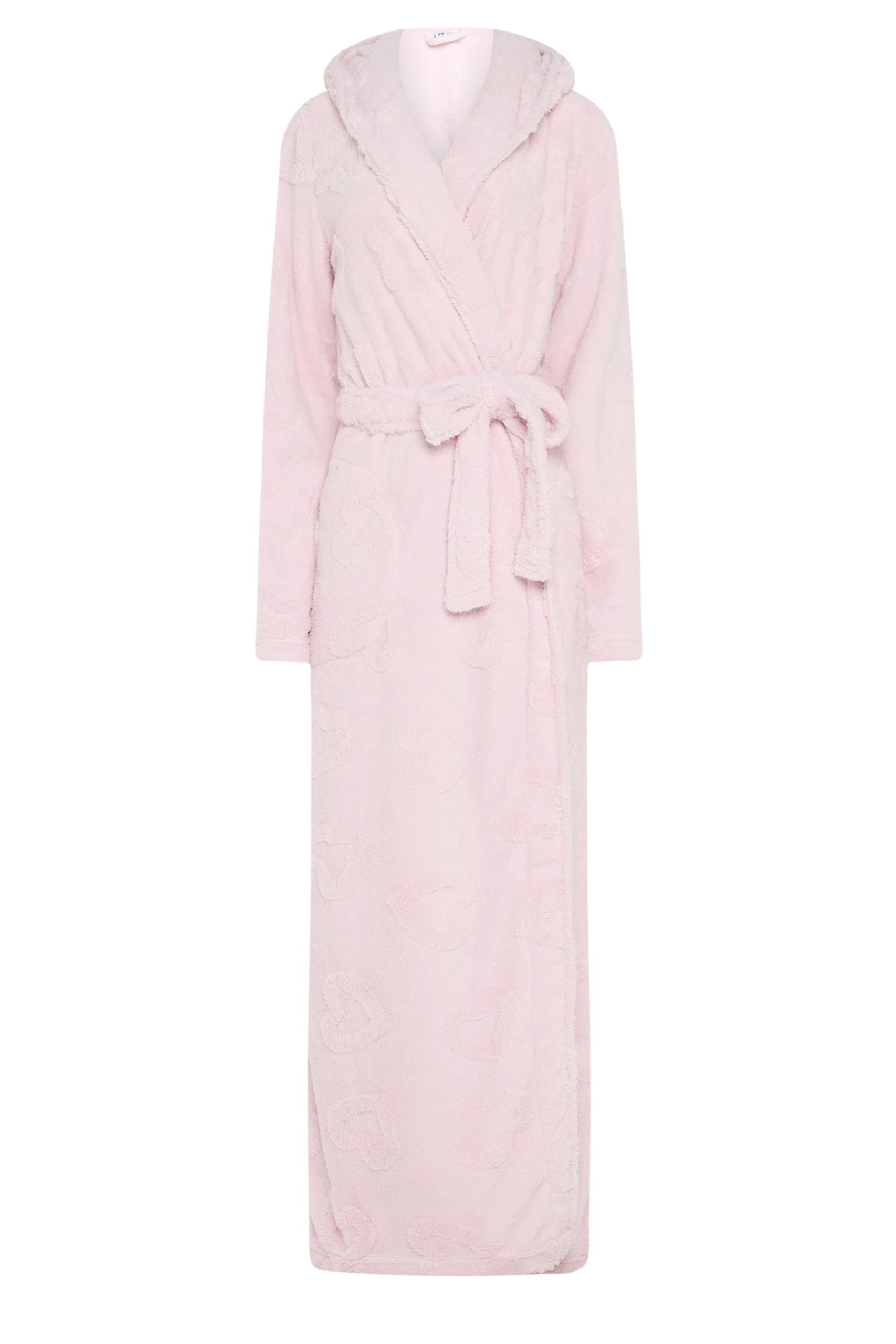 Lts Women's Pink Tall Light Heart Embossed Dressing Gown Size 18-20