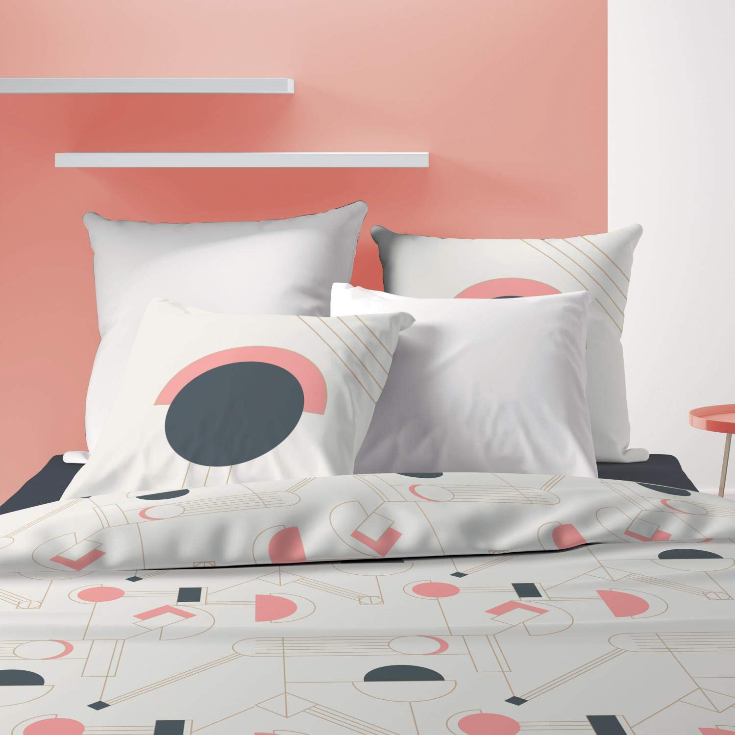 Les Ateliers du Linge - Parure da letto - Copripiumino - Set di biancheria da letto di alta qualità - Set di biancheria da letto 100% cotone - Set copripiumino - Federe - 260 x 240 - Hawa