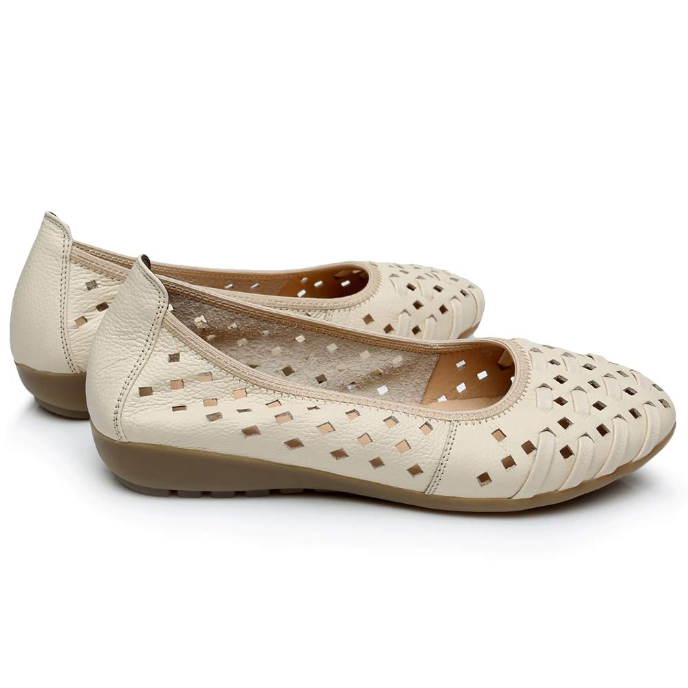 rismart Mujer Hueco Comodidad Ponerse Espacio De Trabajo Inteligente Cuero Bailarinas Zapatos