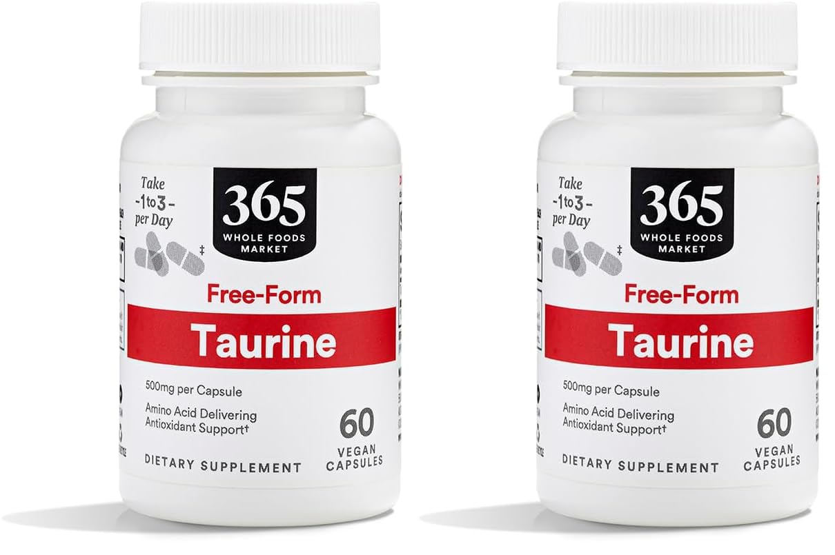 365 by Whole Foods Market, Taurine 500mg, 60 Count (Pack of 2)