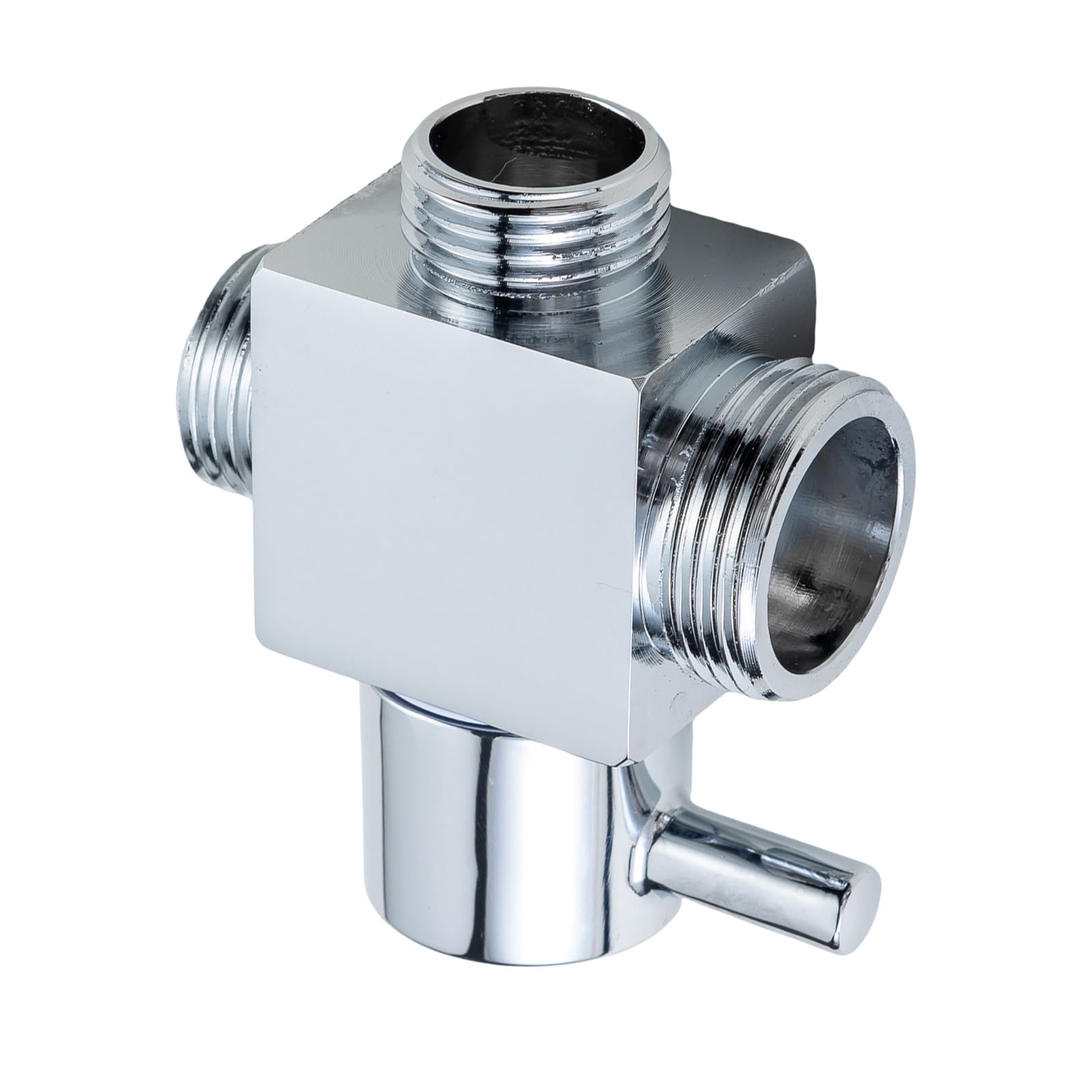 Msioytog Silver Professional Brass Shower Adapter Splitters Double Outlet Fast Flows Control Leak Proof Adapters Easy To Use For Home Use Strong Brass Shower Adapter Splitters Double Port Fast Switching Erosion