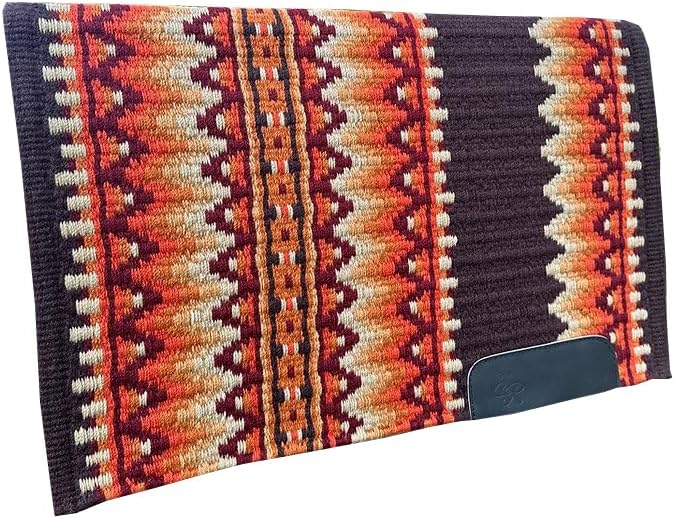 HUMAYL Saddlery Saddle Pad/Blanket for Horses Western Show Horse Saddle Blanket New Zealand Design Handmade Wool Saddle Blanket Top Wool Saddle Pad Regular Size : 34" L x 36" W x 1" inches PAD0438