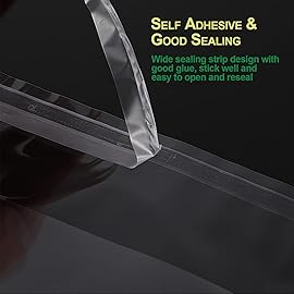 SOMIOCO Clear Cellophane Bags - Self Adhesive Cello, Cookie, Candy Treat Bags - Small, Self Sealing Plastic - Resealable 1.4 Mil - Goodies Gifts, Bakery, Soap, Cards - 200 Pack - 5 x7 In