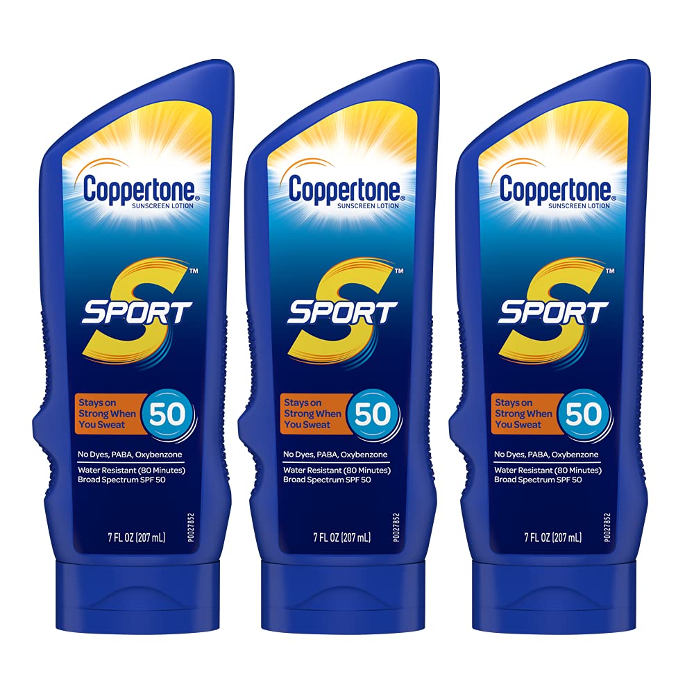 Coppertone SPORT Sunscreen Lotion Broad Spectrum SPF 50 Multipack 7-Fluid Ounce Bottle Pack of 3
