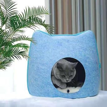 Cat House, Cat Bed, Dome-shaped, Breathable Nap Bed, All Seasons, Stylish, Durable, Cute Cat Ears, Pet Sleeping Bag with Cott