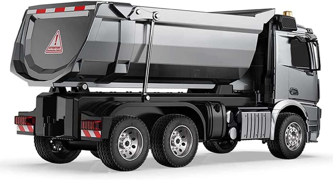 s-idee® E590-003 Mercedes Arocs Camion RC con cassone ribaltabile in metallo 1:20 LKW 10 canali caricatore ribaltabile doppio E CADA E-590