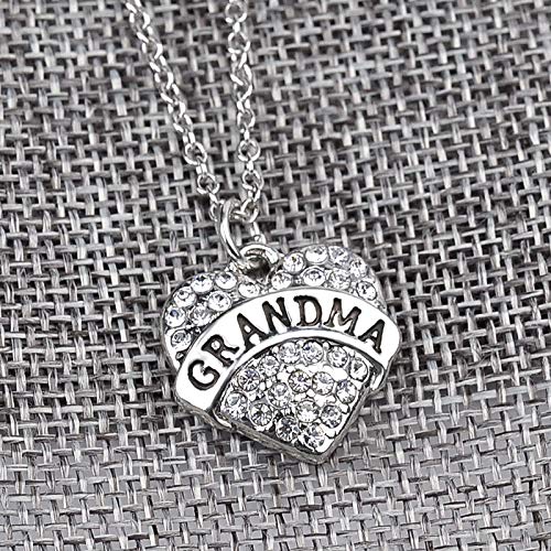 ShiQiao Spl Grandma Gifts, Heart Pendant Necklace Grandma Necklace from Granddaughter Grandson Best Family Birthday Christams Gift for Mama2