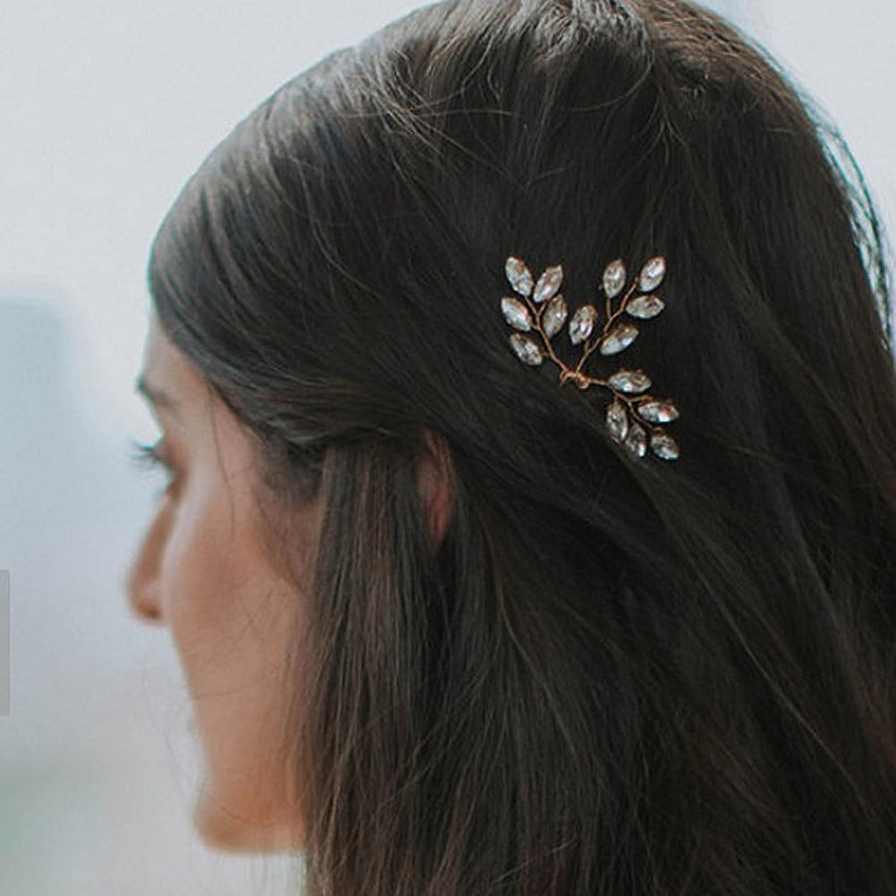 3Pcs Horquillas para el Cabello de Boda Plateadas Pieza de Cristal para Novia Accesorios para el Cabello para Mujeres y niñas