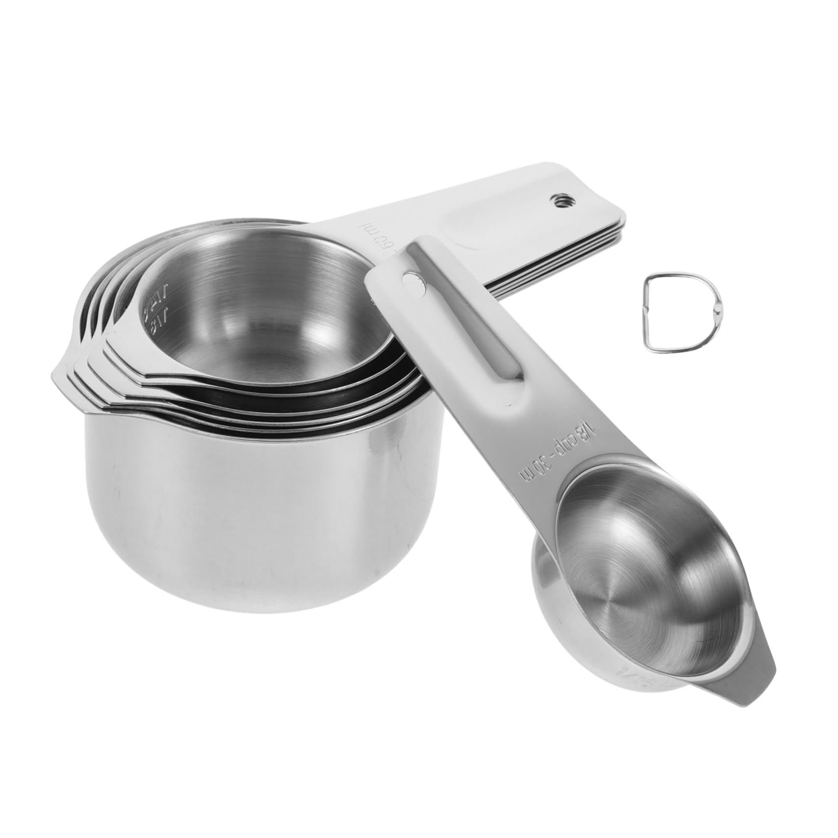 MAGICLULU Misurini Acciaio Inox con Bilancia Misurini da Cucina Forniture per Cottura in Cucina Impilabili Pratici Eleganti e Raffinati per Misurare Ingredienti con Precisione