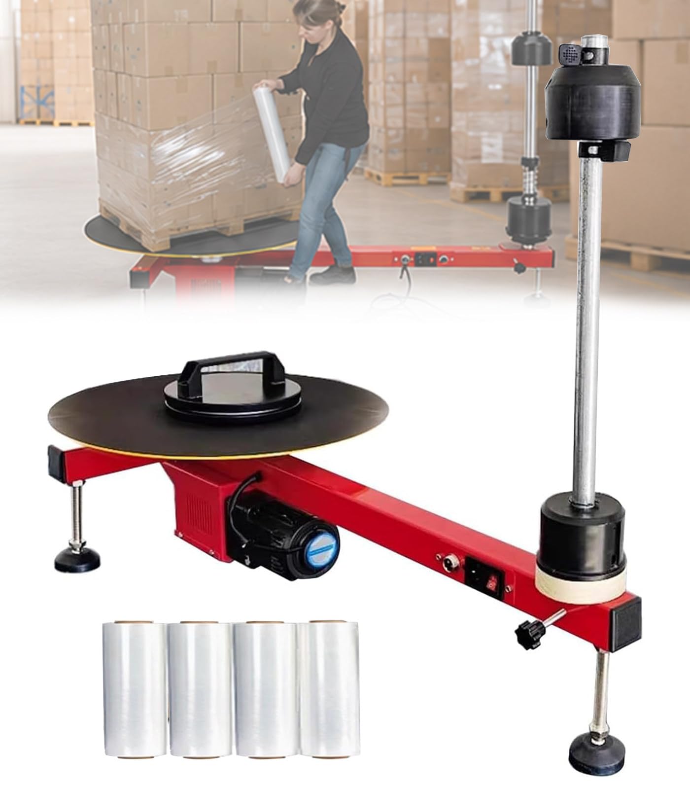 ZHIGUANYUN Electric pallet stretch wrapping machine 20cmFilm-110V