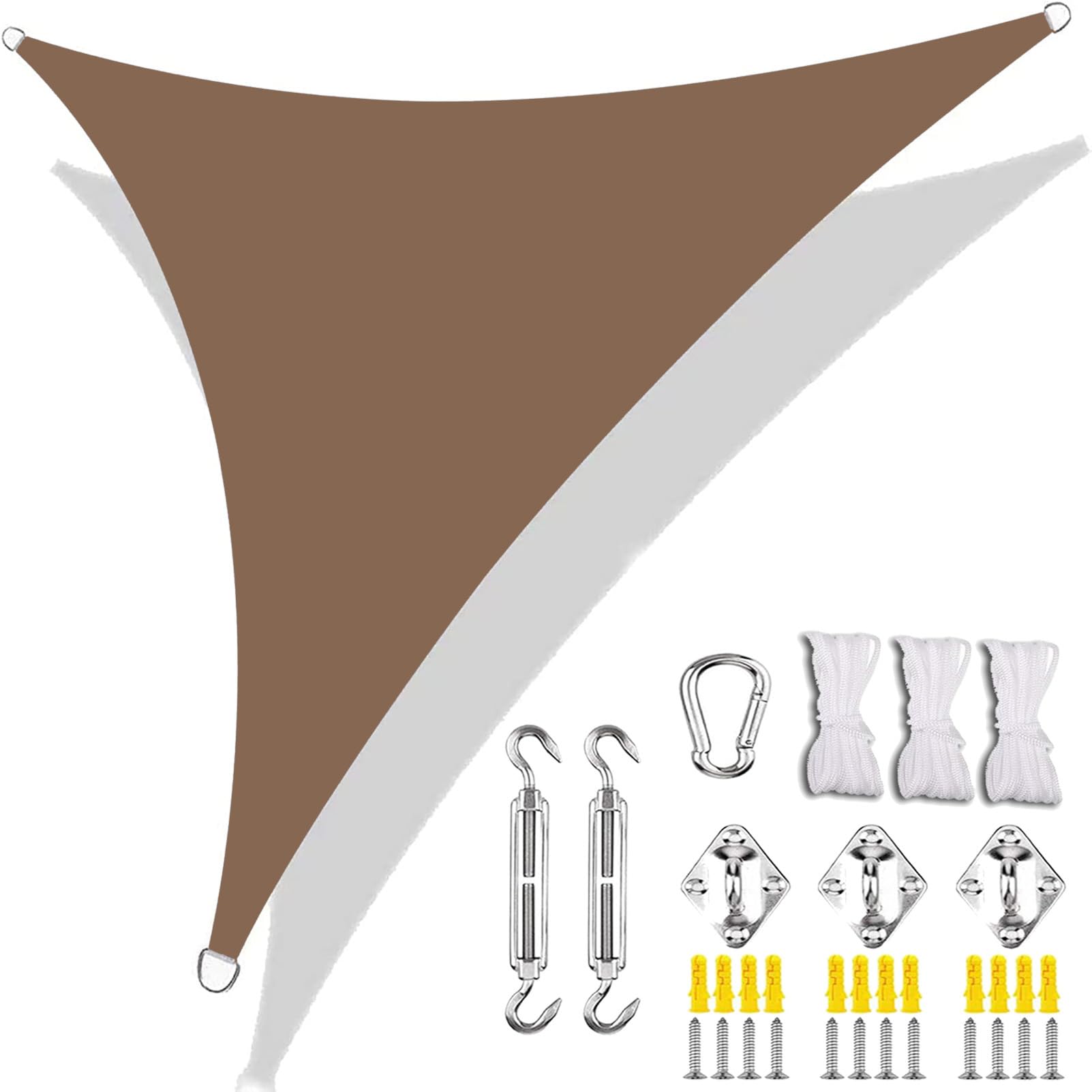 Voile d'ombrage triangulaire 4x4x4m pour éliminer la chaleur sur la terrasse