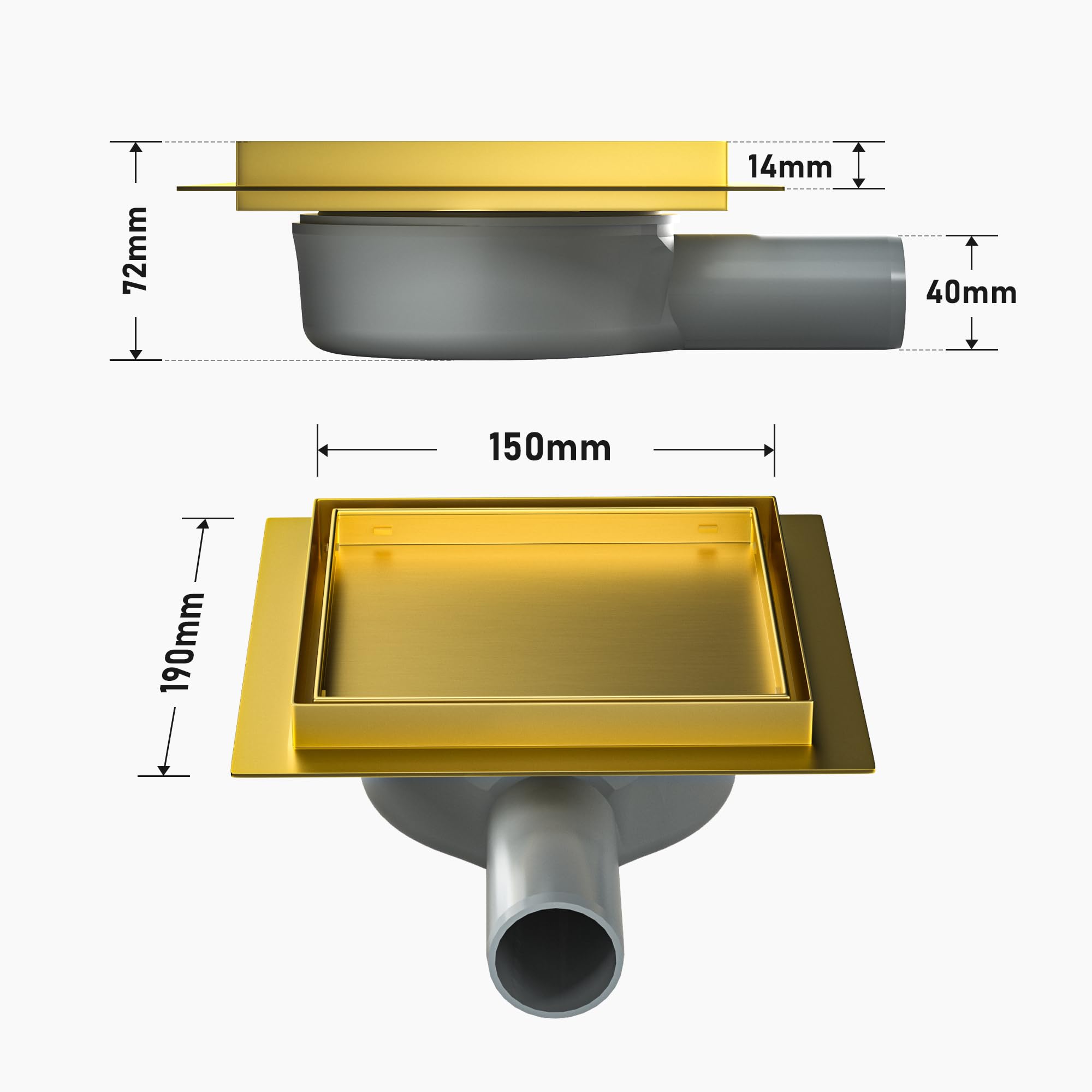 Canalina Scarico Doccia SaniteModar 120 Cm – Con Sifone 360° E Filtro Capelli, Acciaio Inox