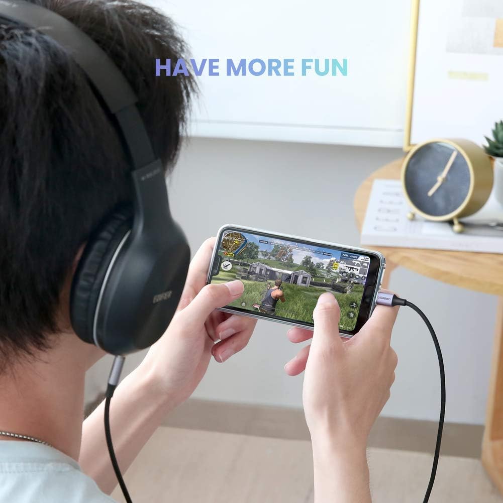 UGREEN USB C Jack Cable Nylon Braided Aux Cable USB C to 3.5mm Jack Cable for Huawei P30 Pro, P20, Mate 20 Pro, Mate 10 Pro, Oneplus 8 7 Pro, etc