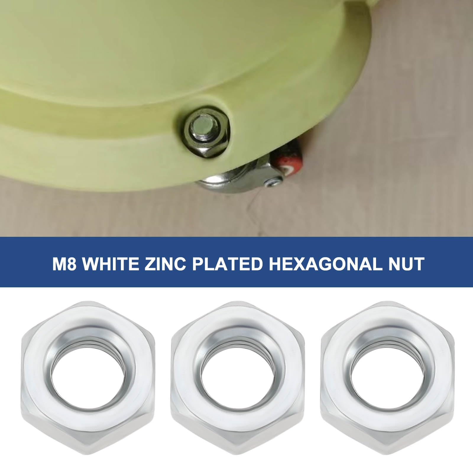 SG Store 100x Dadi Esagonali In Ferro Bianco Zinco M8 Dadi Esagonali DIN 934 M8 Zincati Con Chiave Misura 13,5 Per Riparazioni Domestiche Aste Filettate E Macchine Utensili Frenafiletti