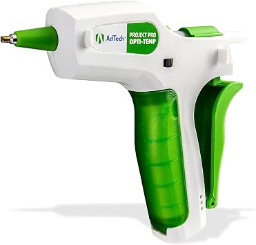 AdTech Project Pro Rechargeable Cordless Hot Glue Gun - Mini Glue Gun includes 10, 4" Artistick Stringless Glue Sticks - Precision Glue Gun with USB Charger